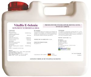 VitaBis E-Seleniu 5 l - Premix pentru păsări, iepuri, rumegătoare și suine