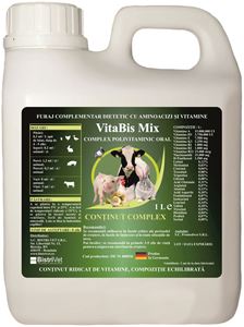 VitaBis Mix 1 l - Promotor de creştere şi susținere pentru metabolism pentru pasari, iepuri, bovine si suine